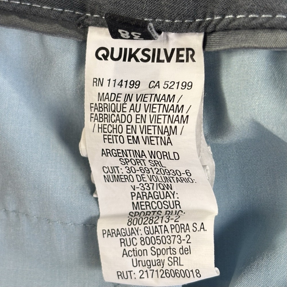 Quiksilver Amphibian Shorts Mens 36 Light Blue Hybrid Board Shorts Quick Dry 9in - Picture 9 of 10